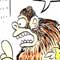 O cartum satiriza o gorila gigante King Kong. A cena revela o animal segurando uma mulher em sua mão, parado em frente a uma farmácia. O macaco dirige-se ao vendedor ou farmacêutico e pede uma camisinha, conforme mostra o desenho no balão de fala do gigante. Ao fundo, veem-se prédios altos, incluindo o famoso edifício Empire State Building.