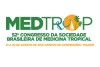 Not�cia: �Congresso ressalta rela��o entre Sa�de e melhoria sociais�. Descri��o da imagem: desenho de logomarca, com a palavra �MEDTROP� em destaque, na cor verde, sendo a letra �O� desenhada como um sol amarelo, dentro do qual se v� um barco � vela branco e dois coqueiros verdes, al�m de um auscultador azul. Abaixo desta palavra, l�-se, em verde, �52� CONGRESSO DA SOCIEDADE BRASILEIRA DE MEDICINA TROPICAL�, e abaixo destes dizeres, em amarelo e com fonte menor, �21 A 24 DE AGOSTO DE 2016 / CENTRO DE CONVEN��ES / MACEIӔ. Fim da descri��o.