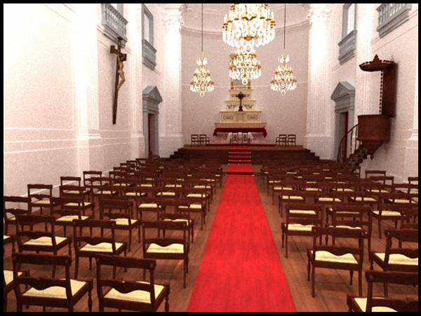 Hosp�cio de Pedro II - Reconstitui��o em 3D da Capela S�o Pedro de Alc�ntara