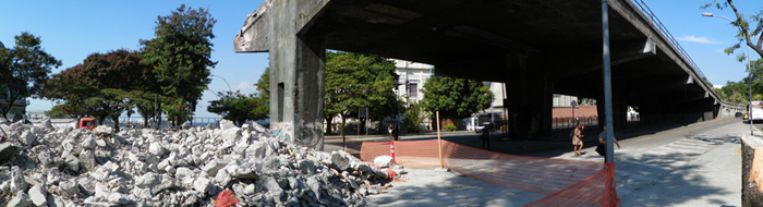 Derrubada do elevado da Perimetral na Praça XV Derrubada do elevado da Perimetral na Praça XV