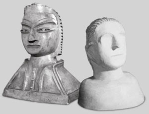 Esculturas de L&uacute;cio Noeman, antes e depois da lobotomia